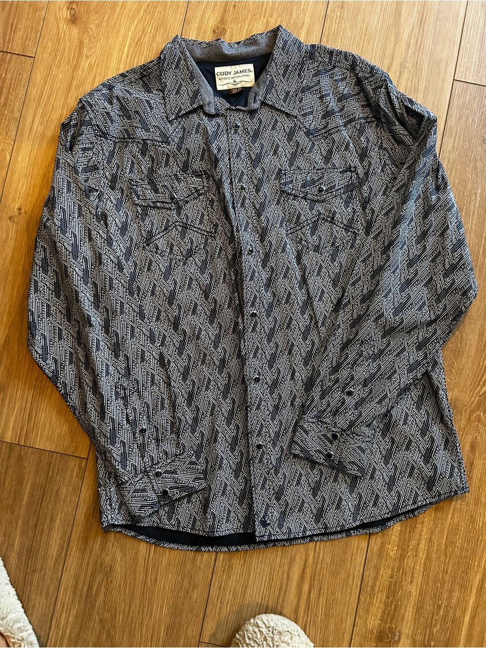 Cody James Black Patterned Long-Sleeve Western Shirt